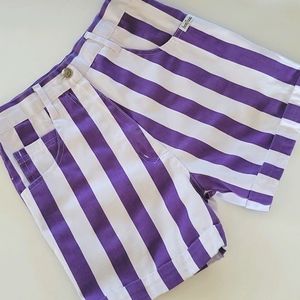 Bonjour 90's striped high rise shorts size 12